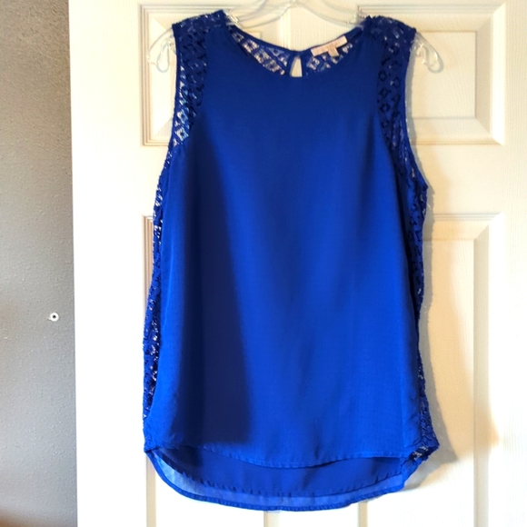 Under Skies Tops - Under Skies Blue Lace Tank Top Size L